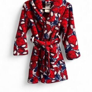 Marvel Spider-Man Kids Bathrobe Size 4 with Pockets